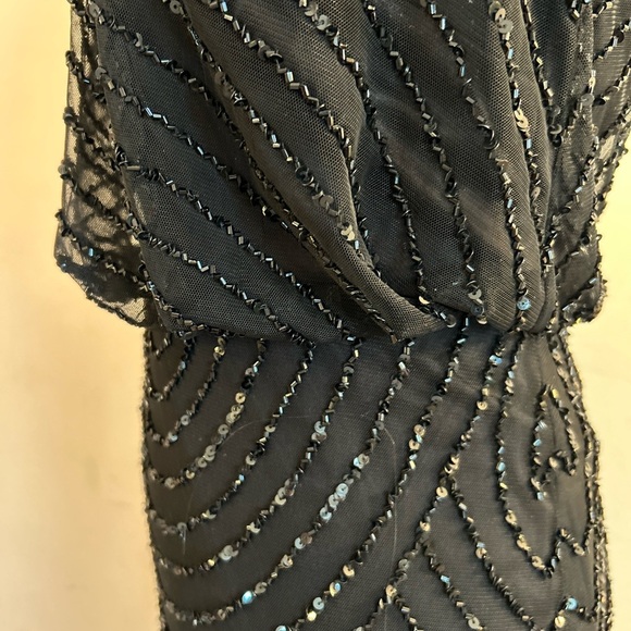 Elegant black beaded mini dress size 0 - Picture 10 of 16